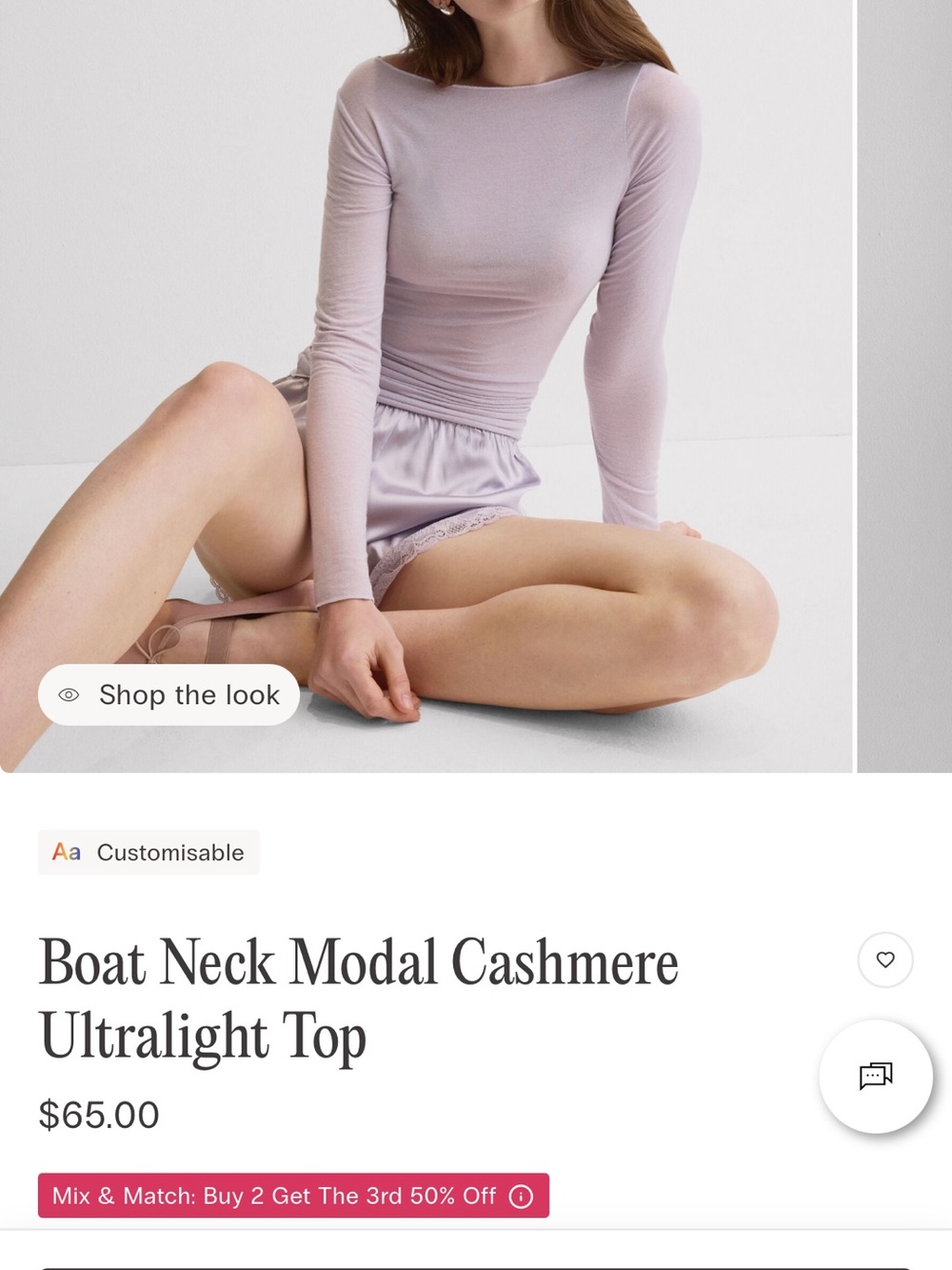 intimissimi Lilac Long-Sleeve Crewneck Top
